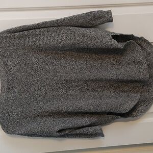 Express black, gray and white criss cross back sweater